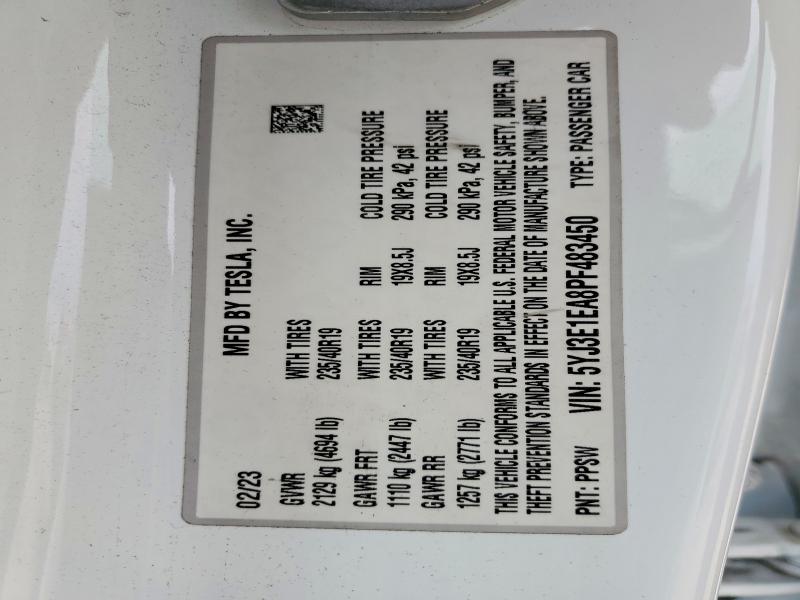 Aukcja sprzedaży 2023 Tesla Model 3, vin: 5YJ3E1EA8PF483450, numer aukcji: 50678506