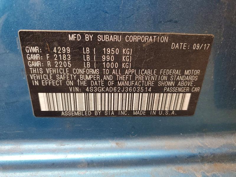 Продажа на аукционе авто 2018 Subaru Impreza, vin: 4S3GKAD62J3603514, номер лота: 51586556