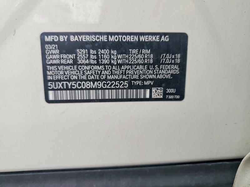 Продаж на аукціоні авто 2021 Bmw X3, vin: 5UXTY5C08M9G22525, номер лоту: 51147596