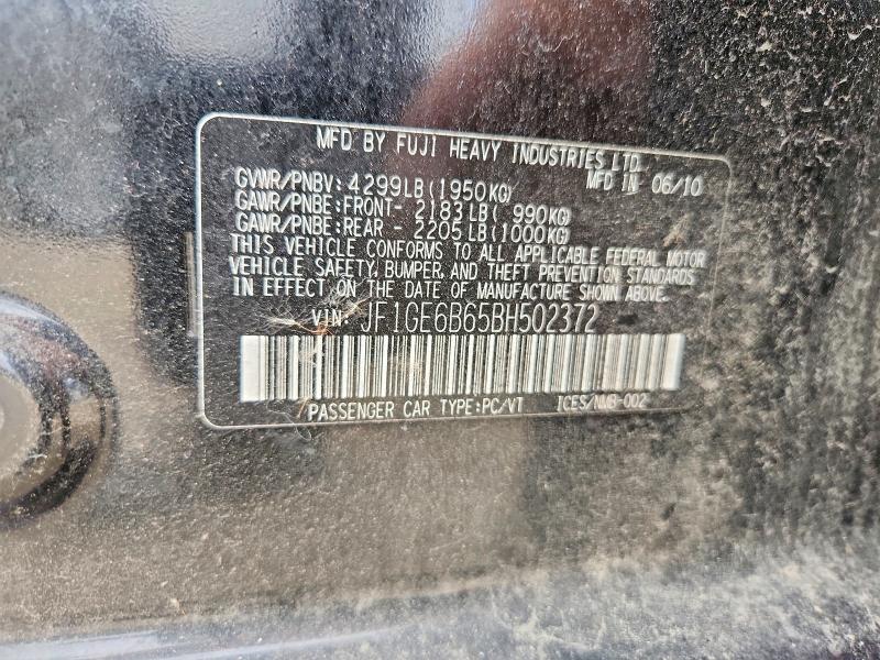 51476506 :رقم المزاد ، JF1GE6B65BH502372 vin ، 2011 Subaru Impreza مزاد بيع