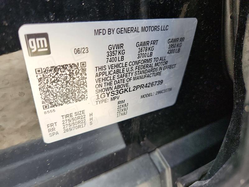 Aukcja sprzedaży 2023 Cadillac Escalade, vin: 1GYS3GKL2PR426739, numer aukcji: 51845306