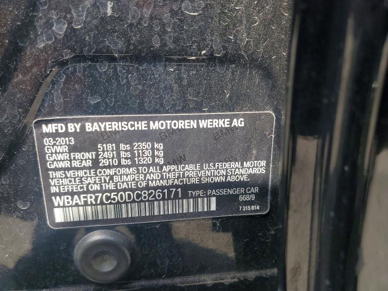 50520526 :رقم المزاد ، WBAFR7C50DC826171 vin ، 2013 Bmw 535 مزاد بيع