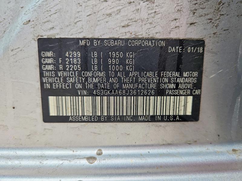 Продажа на аукционе авто 2018 Subaru Impreza, vin: 4S3GKAA68J3612626, номер лота: 50128696