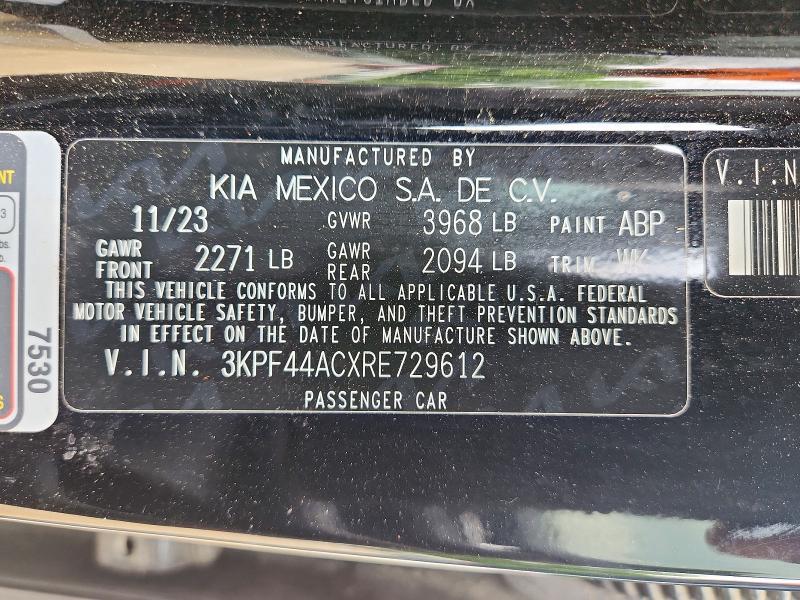 50623856 :رقم المزاد ، 3KPF44ACXRE729612 vin ، 2024 Kia Forte مزاد بيع