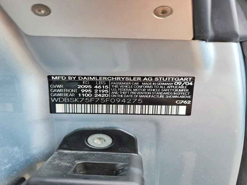 Продажа на аукционе авто 2005 Mercedes-benz Sl, vin: WDBSK75F75F094275, номер лота: 51872736