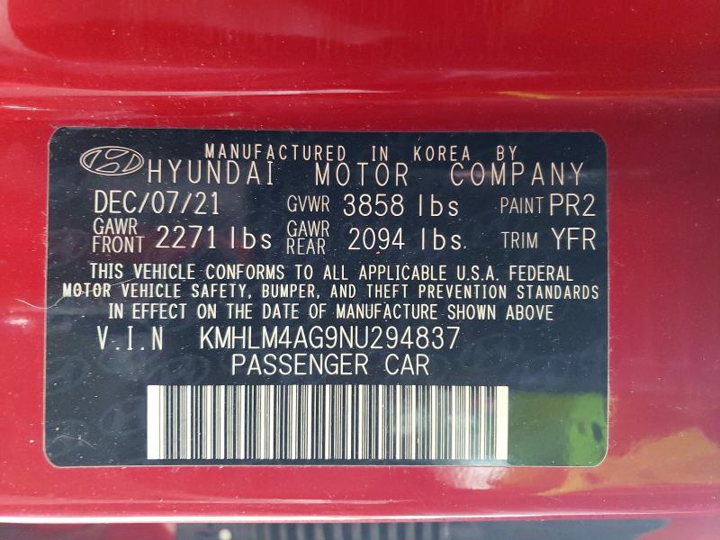 Продаж на аукціоні авто 2022 Hyundai Elantra, vin: KMHLM4AG9NU294837, номер лоту: 51450646