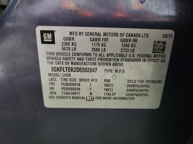 2013 Gmc Terrain მანქანა იყიდება აუქციონზე, vin: 2GKFLTEK2D6302047, აუქციონის ნომერი: 48491086
