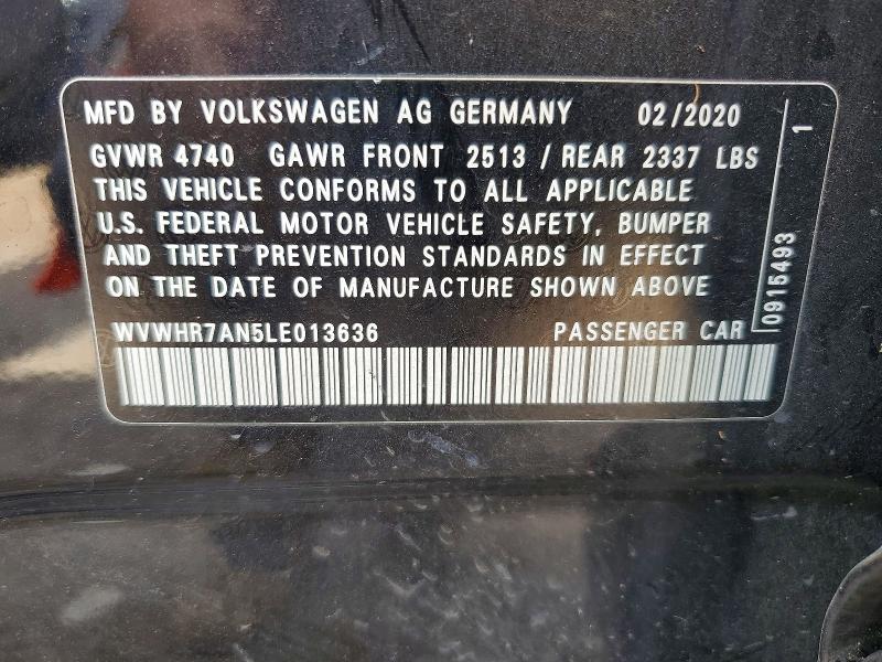 Aukcja sprzedaży 2020 Volkswagen Arteon, vin: WVWHR7AN5LE013636, numer aukcji: 49675396