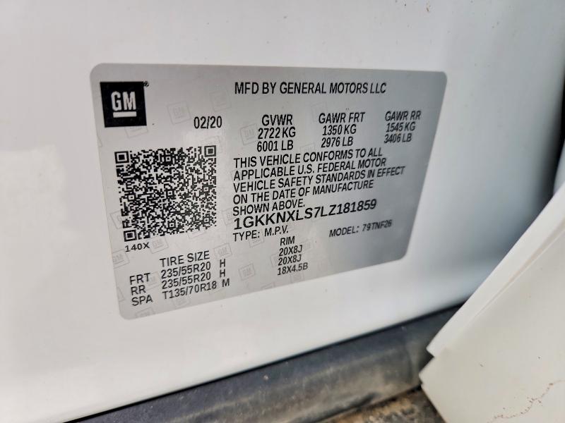 Aukcja sprzedaży 2020 Gmc Acadia, vin: 1GKKNXLS7LZ181859, numer aukcji: 47764566