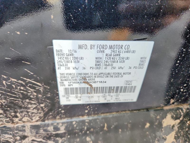 Aukcja sprzedaży 2017 Ford Explorer, vin: 1FM5K8AT5HGB71834, numer aukcji: 50453296