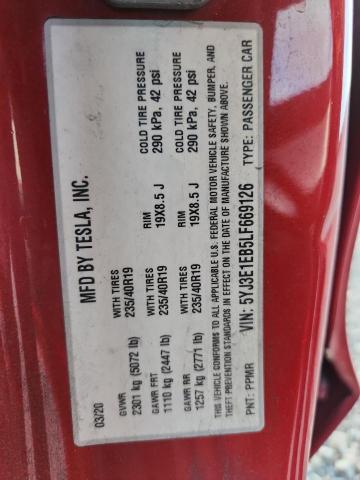 2020 Tesla Model 3 მანქანა იყიდება აუქციონზე, vin: 5YJ3E1EB5LF669126, აუქციონის ნომერი: 48909386