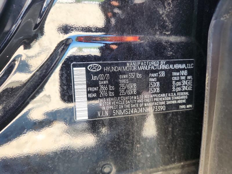 Продажа на аукционе авто 2022 Hyundai Santa Fe, vin: 5NMS24AJ4NH373390, номер лота: 48780246