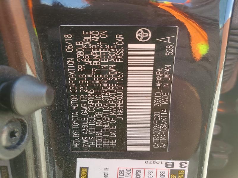 48861796 :رقم المزاد ، JTNKHMBX0J1011767 vin ، 2018 Toyota C-hr مزاد بيع