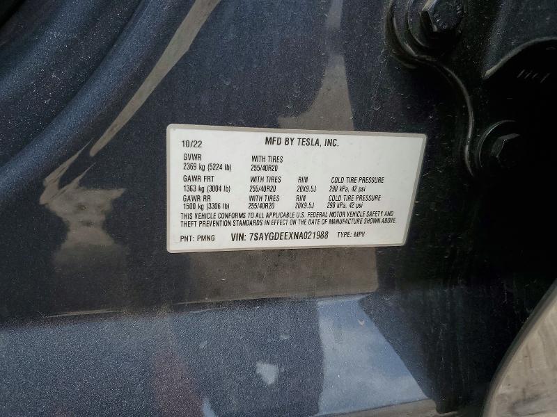 Aukcja sprzedaży 2022 Tesla Model Y, vin: 7SAYGDEEXNA021988, numer aukcji: 49564146