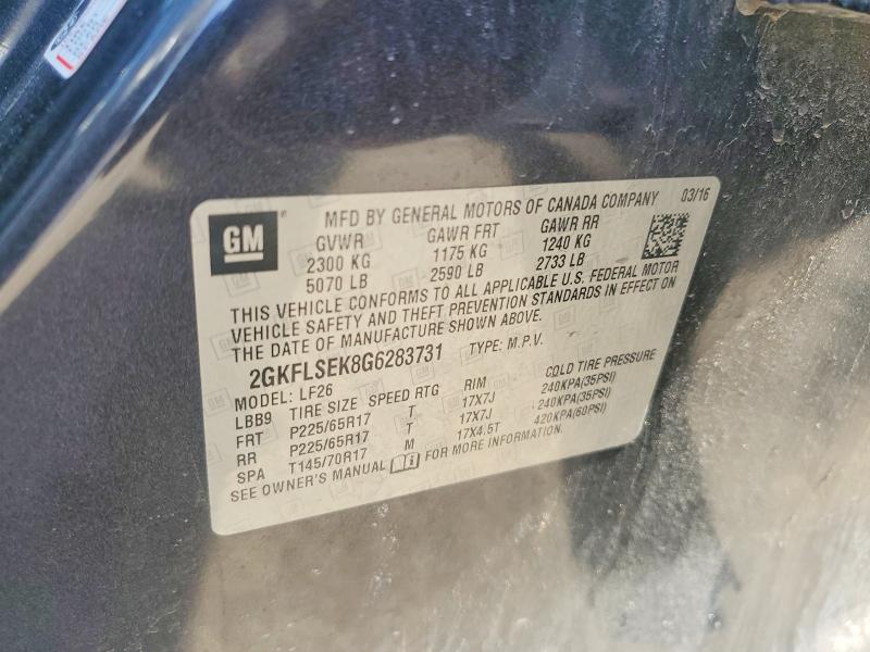 48878166 :رقم المزاد ، 2GKFLSEK8G6283731 vin ، 2016 Gmc Terrain مزاد بيع