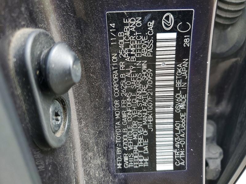 Aukcja sprzedaży 2015 Lexus Es 350, vin: JTHBK1GG7F2170959, numer aukcji: 48876326
