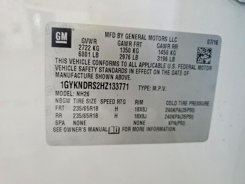 51253136 :رقم المزاد ، 1GYKNDRS2HZ133771 vin ، 2017 Cadillac Xt5 مزاد بيع
