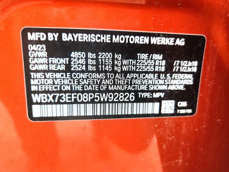 Aukcja sprzedaży 2023 Bmw X1, vin: WBX73EF08P5W92826, numer aukcji: 51204576