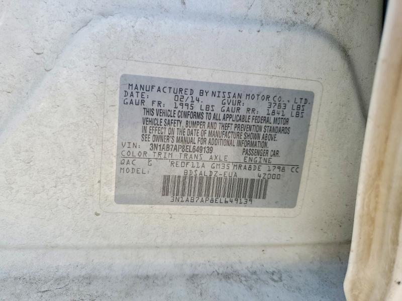 Aukcja sprzedaży 2014 Nissan Sentra, vin: 3N1AB7AP8EL649139, numer aukcji: 50163776