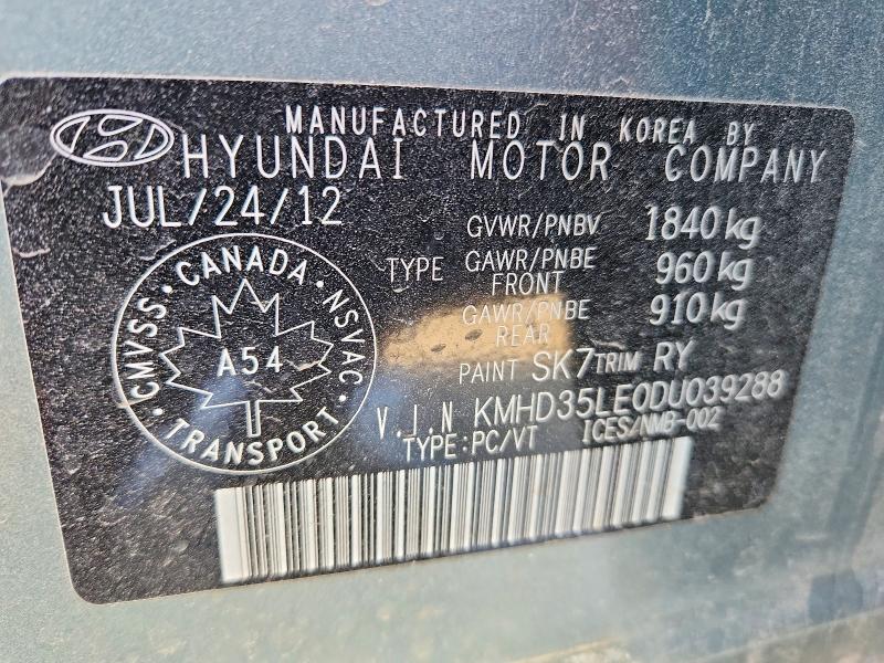 Aukcja sprzedaży 2013 Hyundai Elantra Gt, vin: KMHD35LE0DU039288, numer aukcji: 50339066