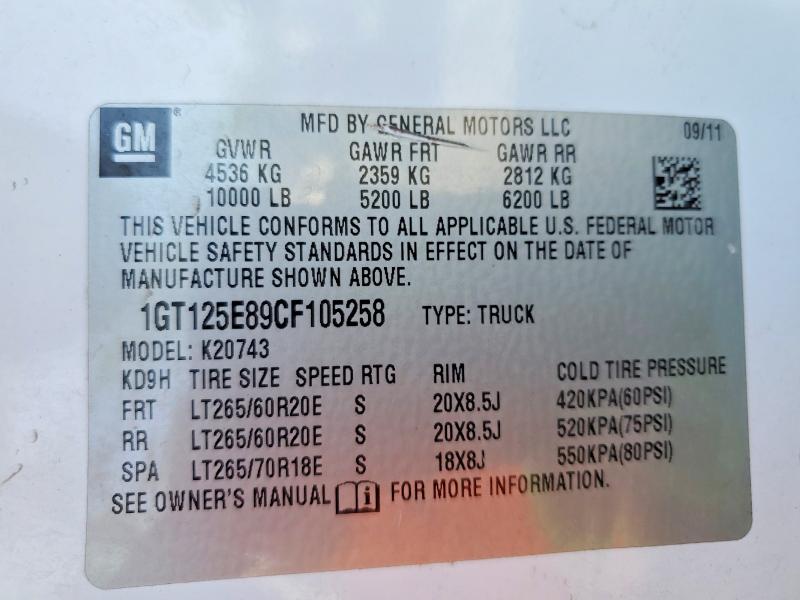 Продажа на аукционе авто 2012 Gmc Sierra, vin: 1GT125E89CF105258, номер лота: 48718926