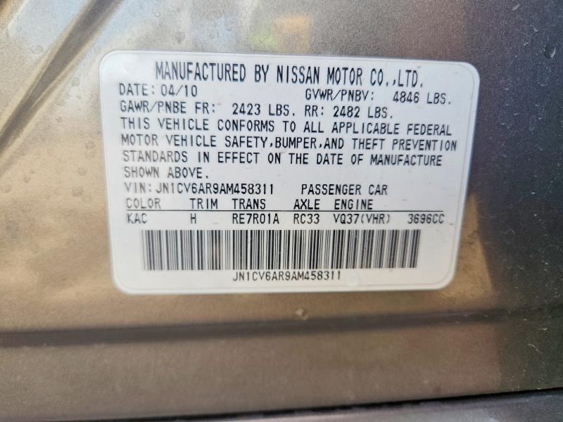 48937496 :رقم المزاد ، JN1CV6AR9AM458311 vin ، 2010 Infiniti G37 Sedan مزاد بيع
