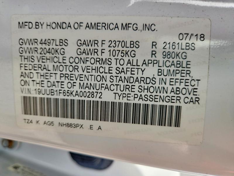 Продаж на аукціоні авто 2019 Acura Tlx, vin: 19UUB1F65KA002872, номер лоту: 48829736