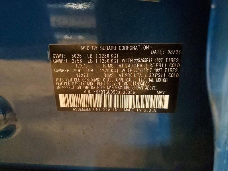 Продаж на аукціоні авто 2025 Subaru Outback, vin: 4S4BTGUD5S3133386, номер лоту: 50915646