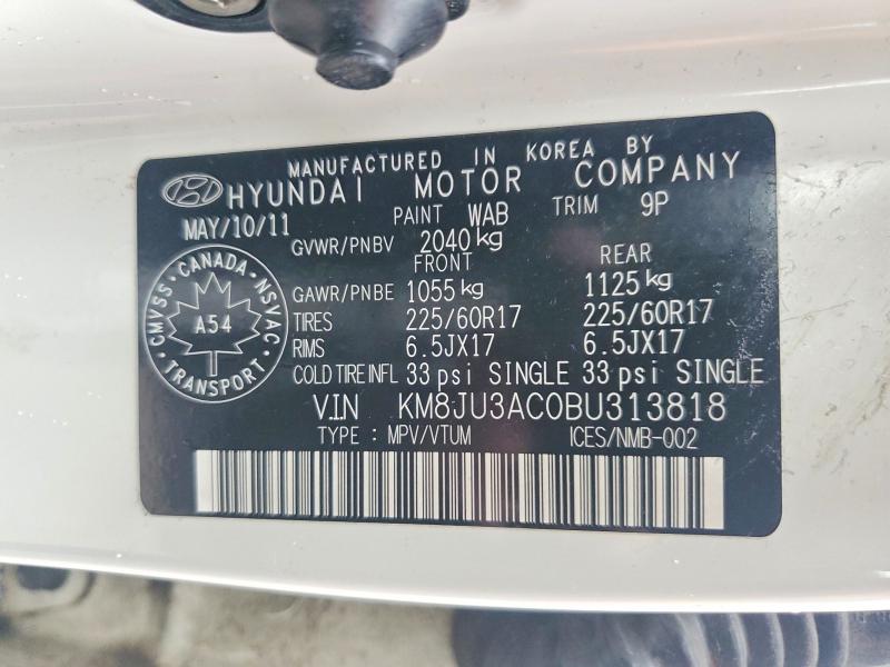 Aukcja sprzedaży 2011 Hyundai Tucson, vin: KM8JU3AC0BU313818, numer aukcji: 51602516