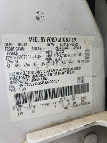 48442936 :رقم المزاد ، 1FT7W2A65BEB07465 vin ، 2011 Ford F250 مزاد بيع