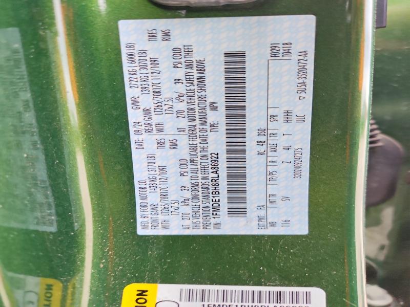 51485586 :رقم المزاد ، 1FMDE1BH8RLA86922 vin ، 2024 Ford Bronco مزاد بيع