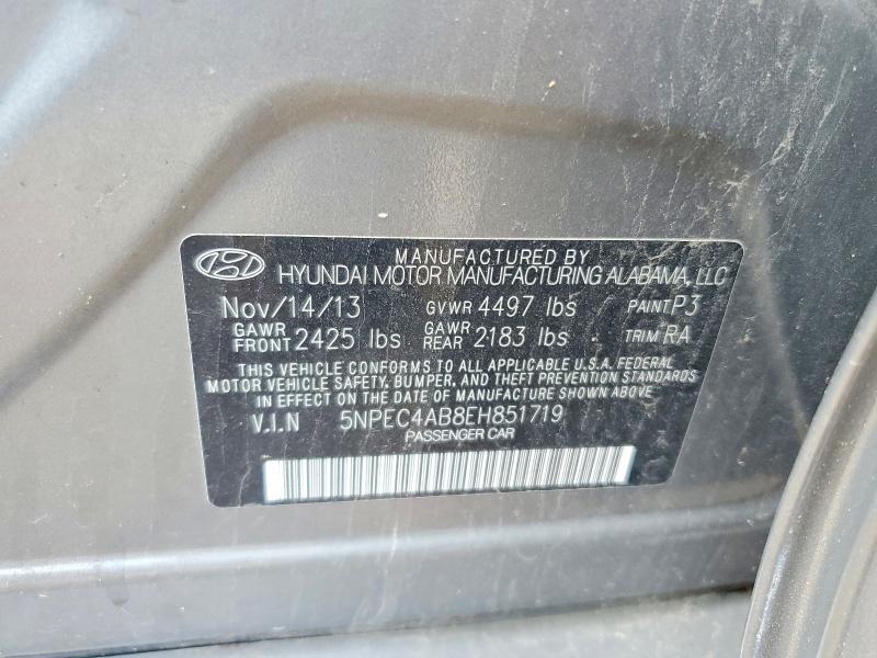 Продажа на аукционе авто 2014 Hyundai Sonata, vin: 5NPEC4AB8EH851719, номер лота: 50644746
