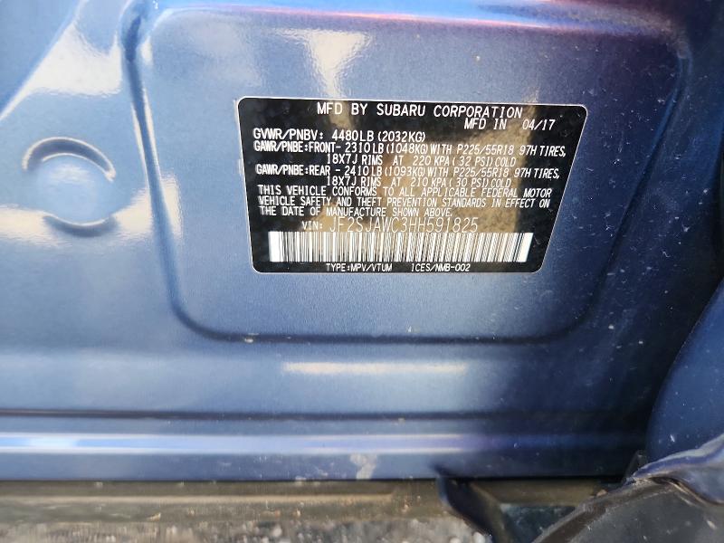 50975656 :رقم المزاد ، JF2SJAWC3HH591825 vin ، 2017 Subaru Forester مزاد بيع