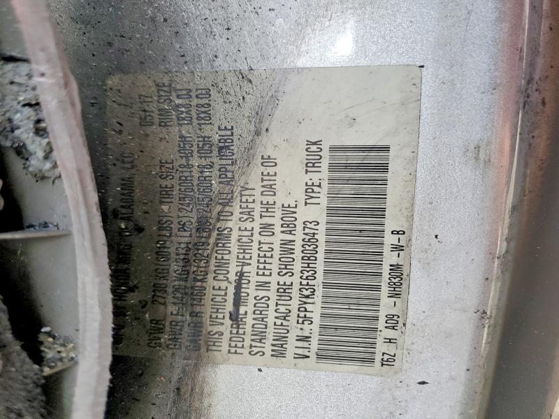 50138726 :رقم المزاد ، 5FPYK3F63HB036473 vin ، 2017 Honda Ridgeline مزاد بيع