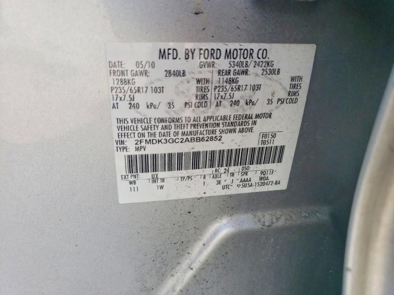 Продаж на аукціоні авто 2010 Ford Edge, vin: 2FMDK3GC2ABB62852, номер лоту: 50502686