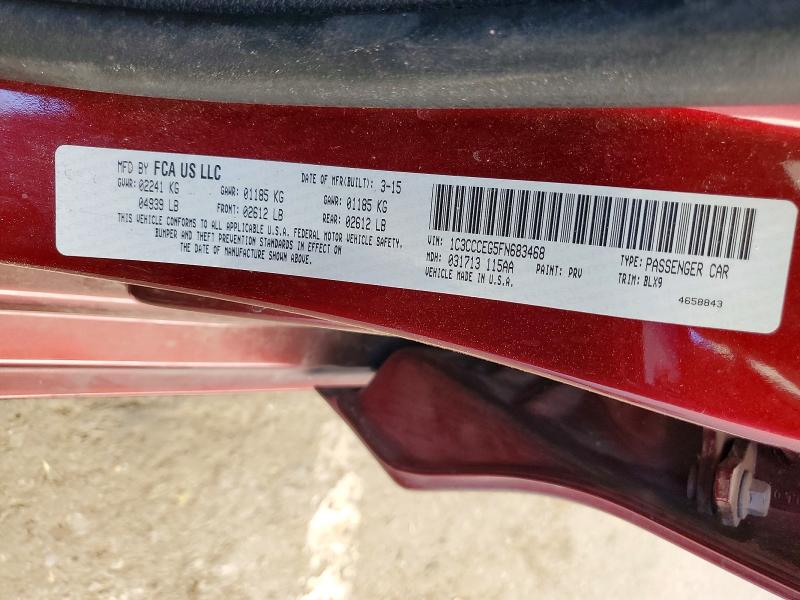 48107226 :رقم المزاد ، 1C3CCCEG5FN683468 vin ، 2015 Chrysler 200 مزاد بيع