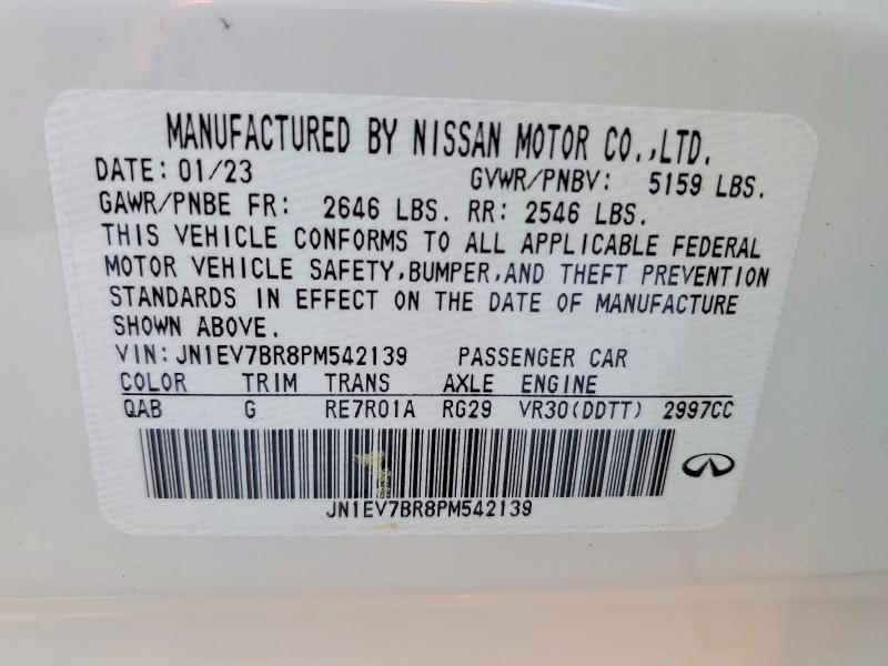 Aukcja sprzedaży 2023 Infiniti Q50, vin: JN1EV7BR8PM542139, numer aukcji: 48827326