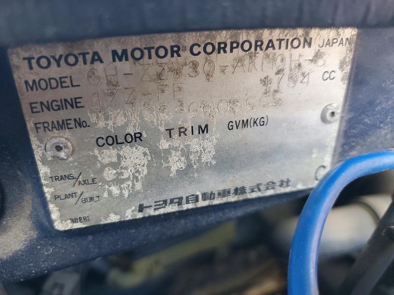 Продаж на аукціоні авто 2000 Toyota Mr-s, vin: ZZW300006665, номер лоту: 48953326