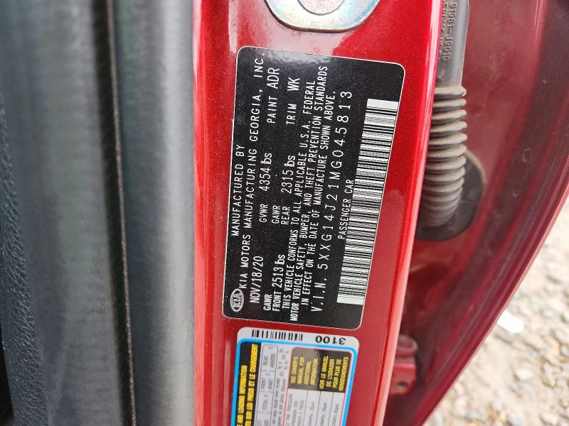 50457886 :رقم المزاد ، 5XXG14J21MG045813 vin ، 2021 Kia K5 مزاد بيع