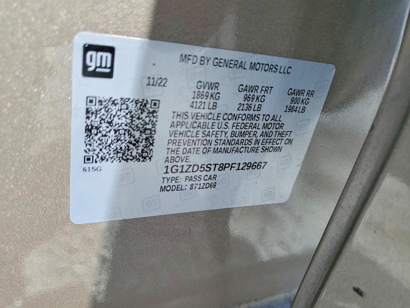 Aukcja sprzedaży 2023 Chevrolet Malibu, vin: 1G1ZD5ST8PF129667, numer aukcji: 49716006