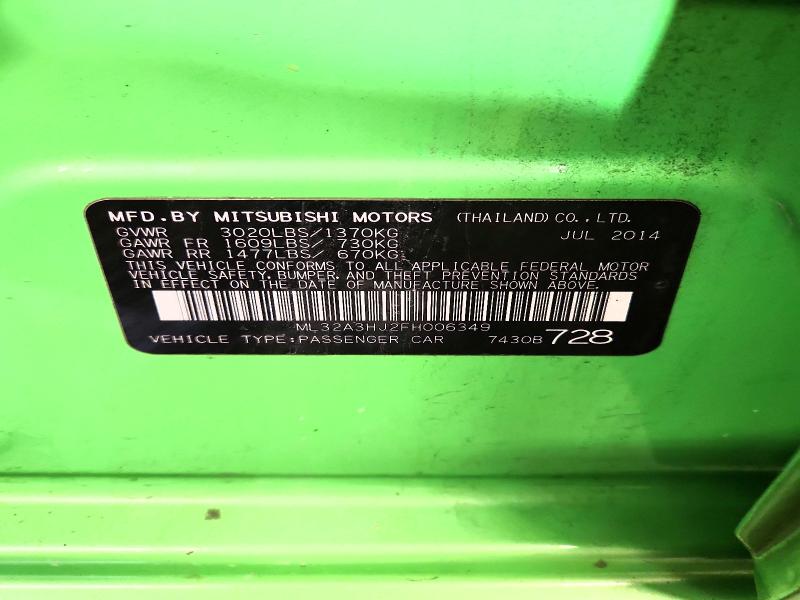 Aukcja sprzedaży 2015 Mitsubishi Mirage, vin: ML32A3HJ2FH006349, numer aukcji: 50080956