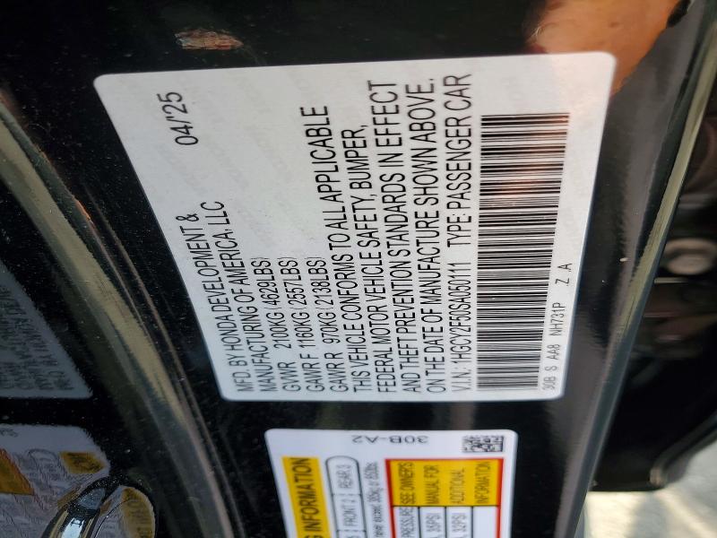 Aukcja sprzedaży 2025 Honda Accord, vin: 1HGCY2F50SA050111, numer aukcji: 50225076