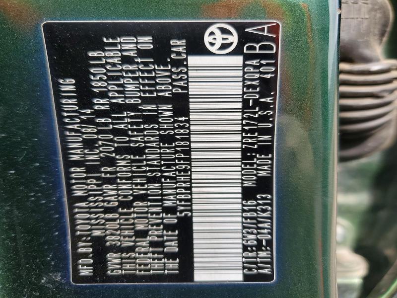 51011856 :رقم المزاد ، 5YFBPRHE9FP181834 vin ، 2015 Toyota Corolla مزاد بيع