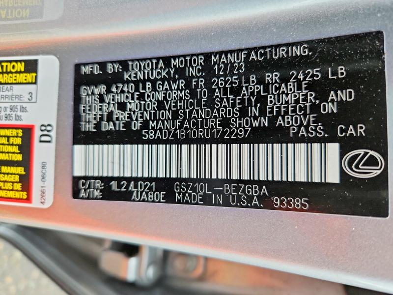 Auction sale of the 2024 Lexus Es 350, vin: 58ADZ1B10RU172297, lot number: 50823236