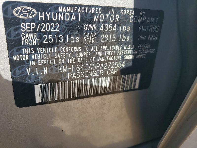 Продажа на аукционе авто 2023 Hyundai Sonata, vin: KMHL64JA5PA272554, номер лота: 49668576