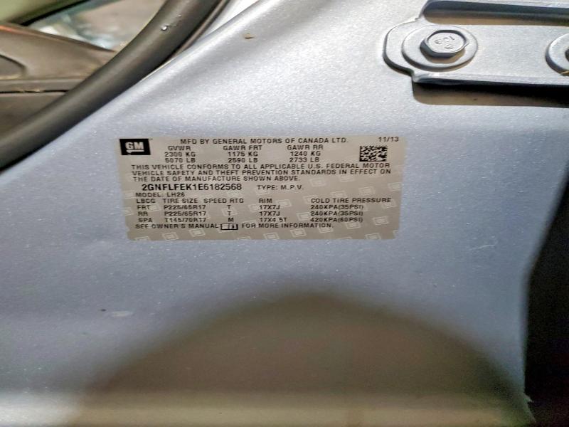 51548316 :رقم المزاد ، 2GNFLFEK1E6182568 vin ، 2014 Chevrolet Equinox مزاد بيع
