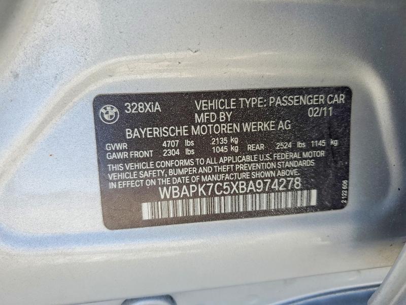 Продаж на аукціоні авто 2011 Bmw 328, vin: WBAPK7C5XBA974278, номер лоту: 51510566