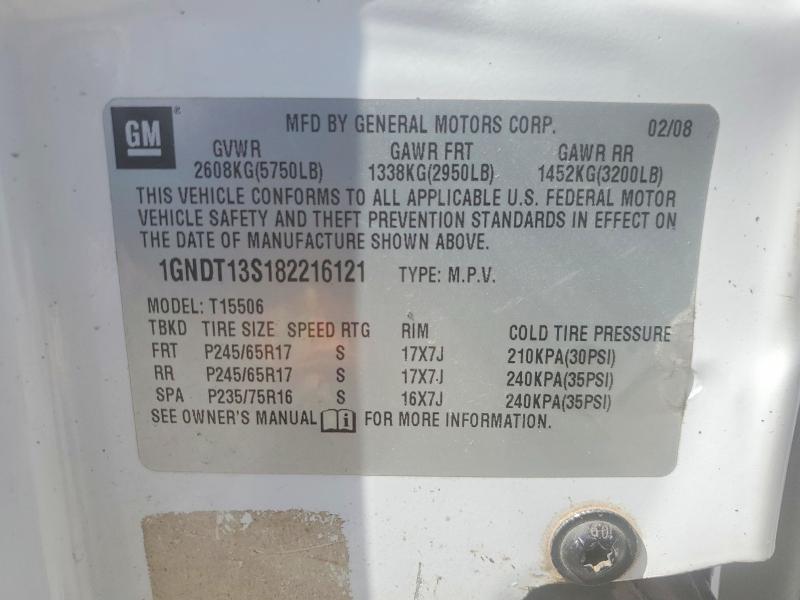 Продажа на аукционе авто 2008 Chevrolet Trailblazer, vin: 1GNDT13S182216121, номер лота: 49019386