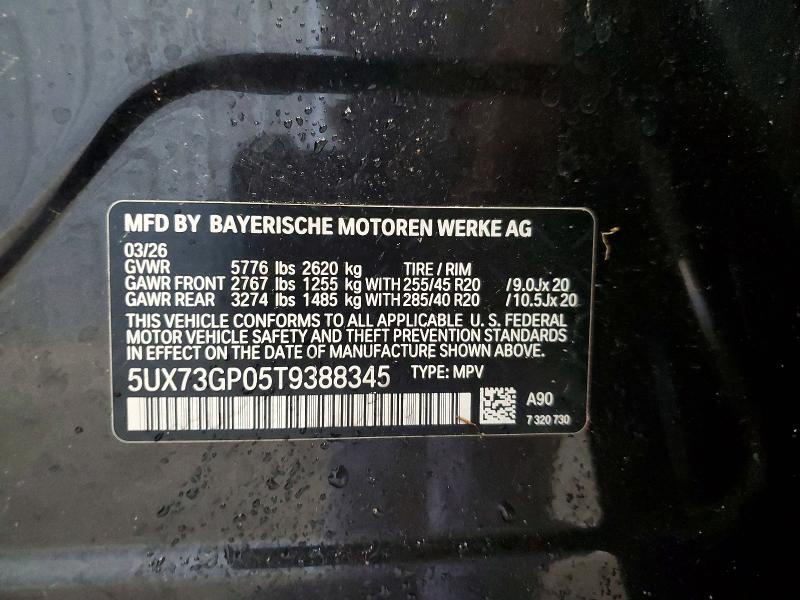 51707576 :رقم المزاد ، 5UX73GP05T9388345 vin ، 2026 Bmw X3 مزاد بيع