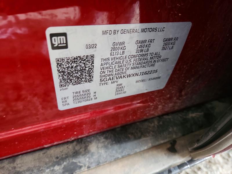 Aukcja sprzedaży 2022 Buick Enclave, vin: 5GAEVAKWXNJ162235, numer aukcji: 50620806